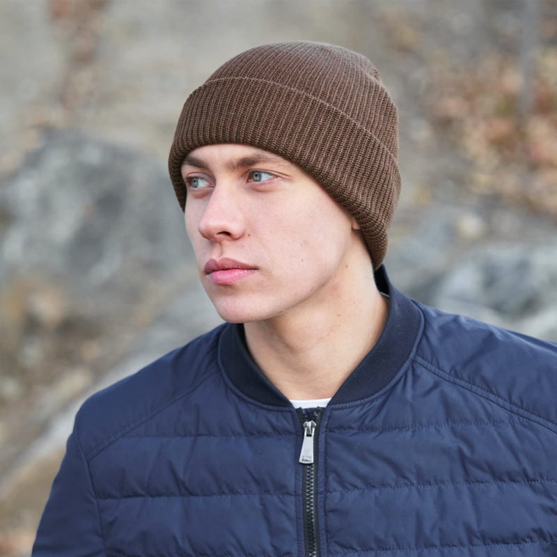 Connectyle Classic Men's Warm Winter Hats Acrylic Knit Cuff Beanie Cap Daily Beanie Hat (Coffee) - Image 4